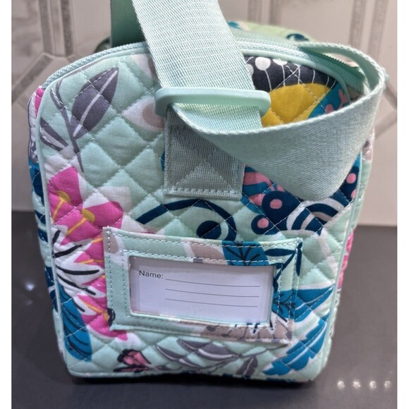 Vera Bradley Iconic Stay Cooler Lunch - Mint Flowers NWT School Box Bag Dinner - Picture 5 of 9
